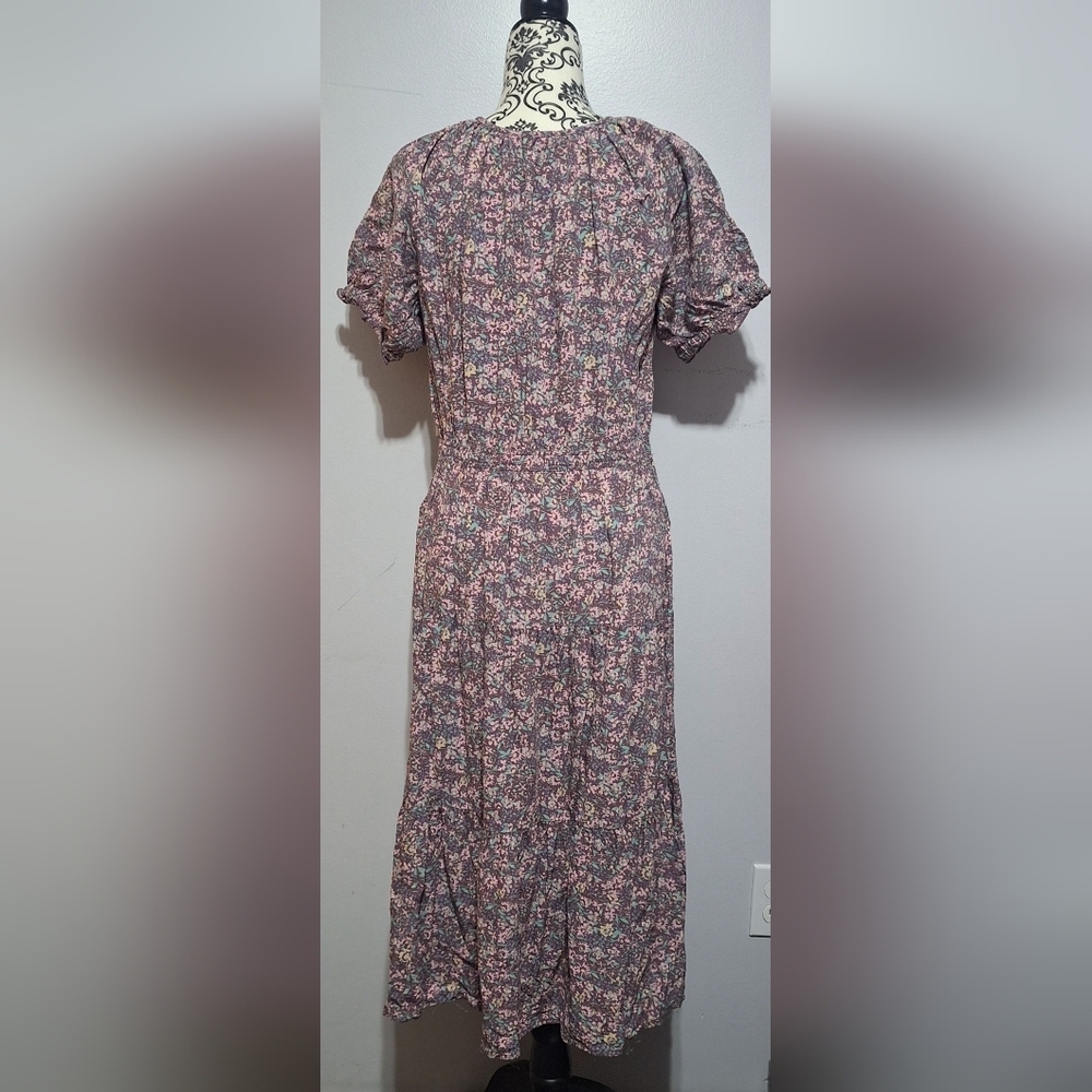 Med Lucky Brand Floral Purple Dress - Picture 3 of 5